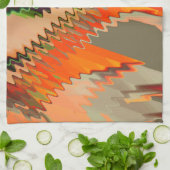 Kleurbreuk met zigzag- of golfeffect theedoek (Gevouwen)