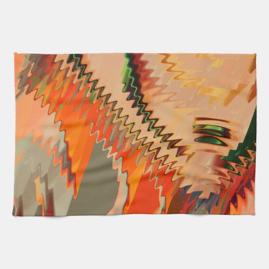 Kleurbreuk met zigzag- of golfeffect theedoek (Horizontaal)