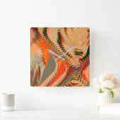 Kleurbreuk met zigzag- of golfeffect vierkante klok (Huis)