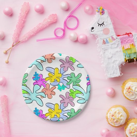 kleurbreuk papieren bordje (Feest)