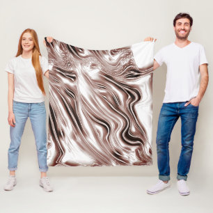 Kleurbruine lange golvende sporen tegen witte acht fleece deken
