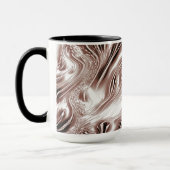 Kleurbruine lange golvende sporen tegen witte acht mok (Links)