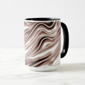 Kleurbruine lange golvende sporen tegen witte acht mok (Voorkant rechts)