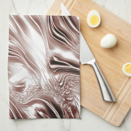 Kleurbruine lange golvende sporen tegen witte acht theedoek