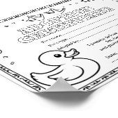 Kleurcertificaat voor het adopteren van een huisdi poster (Hoek)