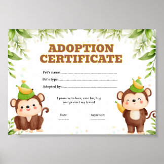 Kleurcertificaat voor het adopteren van een huisdi poster