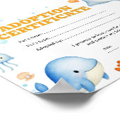 Kleurcertificaat voor het adopteren van zeehuisdie poster (Hoek)