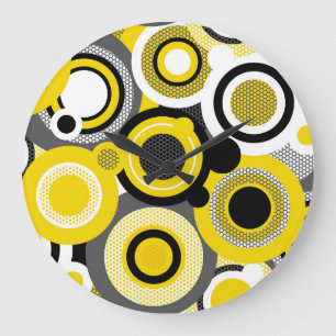 Kleurcirkels, abstracte geometrische naadloze text grote klok