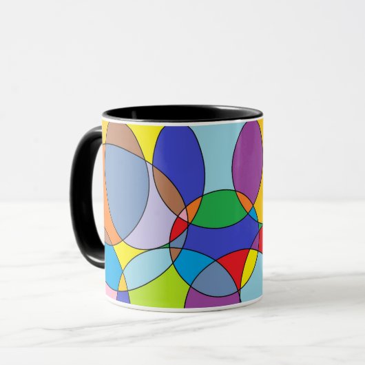 Kleurcirkels en kleuren mok (Voorkant links)