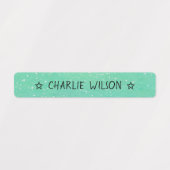 Kleurcode Groen Blauw Waterdichte Naam Labels (Design 1)