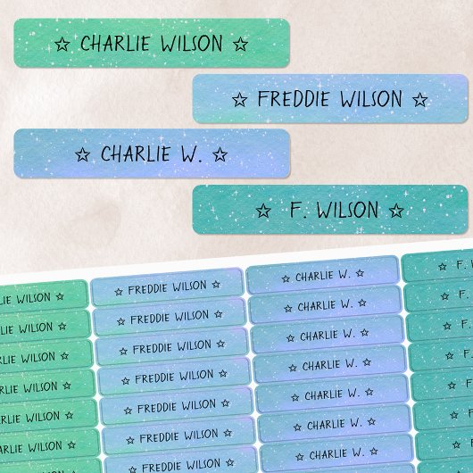 Kleurcode Groen Blauw Waterdichte Naam Labels