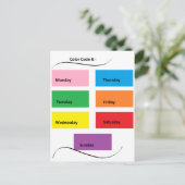 Kleurcode het Visuele Herkenningstekens Dagen van  Briefkaart (Staand voorkant)