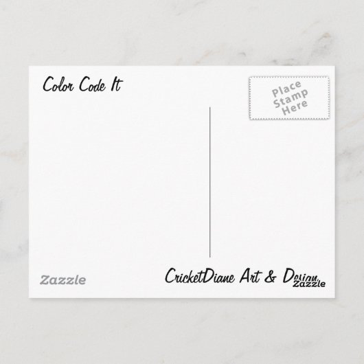 Kleurcode het Visuele Herkenningstekens Dagen van  Briefkaart (Achterkant)