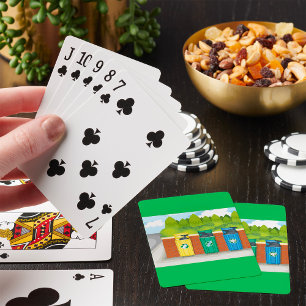 Kleurcodering Afvalscheiding Prullenbakken Pokerkaarten