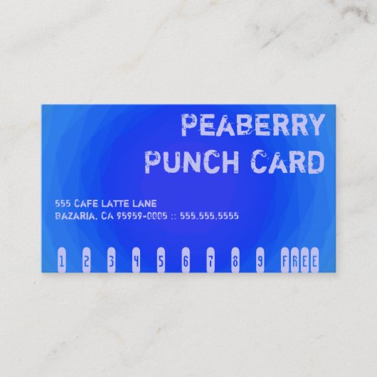 Kleurcontrastmiddel: gekke koffie Vortex Punchcard Klantenkaartje (Voorkant)