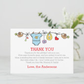 Kleurde babyjongenskleding bedankt BABY SHOWER (Staand voorkant)