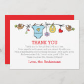 Kleurde babyjongenskleding bedankt BABY SHOWER (Voorkant / Achterkant)