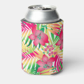 Kleurde tropische bloemen blikjeskoeler (Blikje Achterkant)