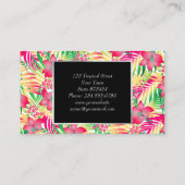 Kleurde tropische bloemen visitekaartje (Achterkant)