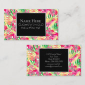 Kleurde tropische bloemen visitekaartje (Voorkant / Achterkant)