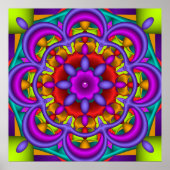 Kleurdichtheid, abstracte kaleidoscoopachtergrond poster (Voorkant)