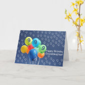 Kleurdochter negende verjaardag gekleurde ballonne kaart (Gele Bloem)