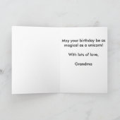 Kleurdochter van Unicorn Happy Birthday Kaart (Binnen)