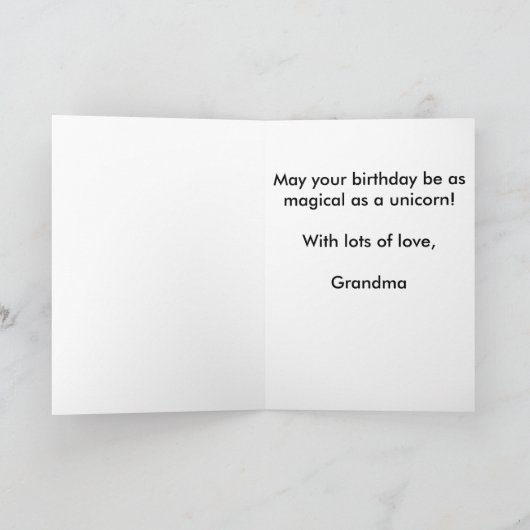 Kleurdochter van Unicorn Happy Birthday Kaart (Binnen)