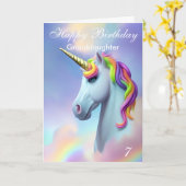 Kleurdochter van Unicorn Happy Birthday Kaart (Gele Bloem)