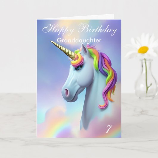 Kleurdochter van Unicorn Happy Birthday Kaart (Kleine Plant)