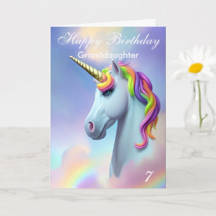 Kleurdochter van Unicorn Happy Birthday Kaart