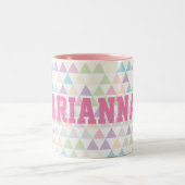 Kleurdriehoeken voor pasta's met roze aangepaste n tweekleurige koffiemok (Center)