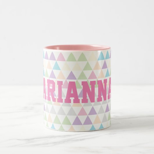Kleurdriehoeken voor pasta's met roze aangepaste n tweekleurige koffiemok (Center)