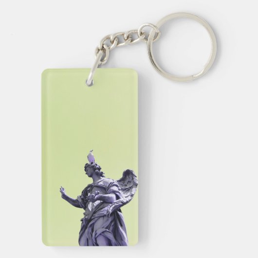 Kleureffect, gefilterde, moderne eenvoudige fotogr sleutelhanger (achterkant)