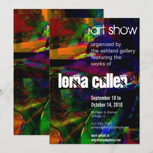 kleuren4 show-uitnodiging kaart (Voorkant / Achterkant)