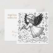 Kleuren Art Christmas Angel Feestdagenkaart (Voorkant / Achterkant)