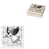 Kleuren Art Christmas Angel Rubberstempel (Gestempeld)