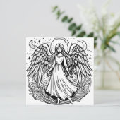 Kleuren Art Guardian Angel Feestdagenkaart (Staand voorkant)