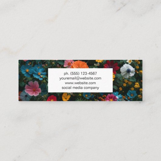 Kleuren Assorted Flowers Mini Visitekaartje (Achterkant)