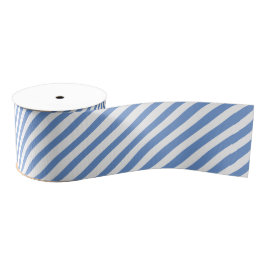  kleuren blauwe en witte diagonale strepen grosgrain lint
