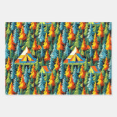 kleuren camping thema inpakpapier vel (Voorkant 3)