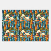 kleuren camping thema inpakpapier vel (Voorkant)
