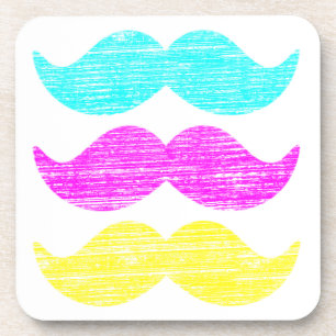 Kleuren CMY Snorren (letterpress stijl) Bier Onderzetter