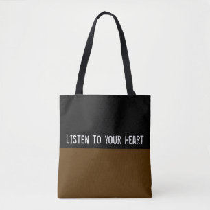 Kleuren DARK BROWN & jouw tekst Tote Bag