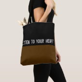 Kleuren DARK BROWN & jouw tekst Tote Bag (Dichtbij)