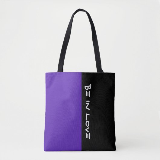 Kleuren DARK VIOLET & jouw tekst Tote Bag (Voorkant)