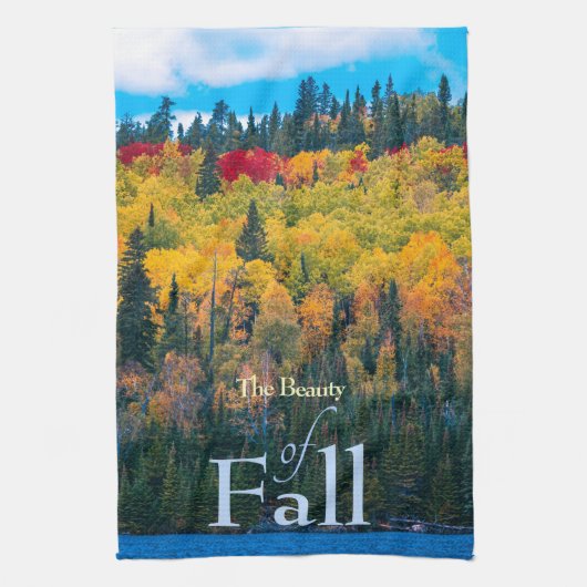 Kleuren de schoonheid van de Herfst keukenhanddoek (Verticaal)