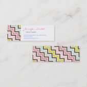 Kleuren Diagonaal zigzag Chevron Patroon Mini Visitekaartje (Voorkant / Achterkant)