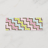 Kleuren Diagonaal zigzag Chevron Patroon Mini Visitekaartje (Achterkant)