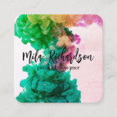 Kleuren die in visitekaartje met watervierkant wor (Voorkant)